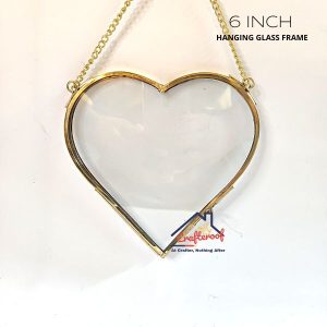 Hanging Heart Glass Frame – 6*6 Inch