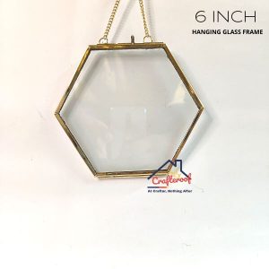 Hanging Hexagon Glass Frame – 6*5 Inch