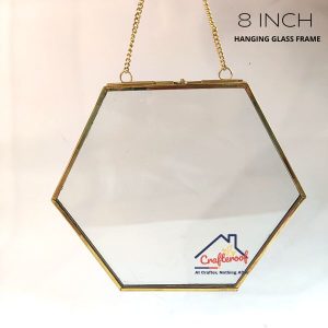 Hanging Hexagon Glass Frame – 8*7 Inch