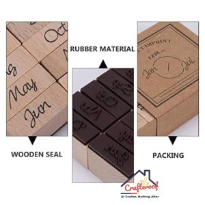 Wooden Month Rubber Stamp – Set of 12 pcs