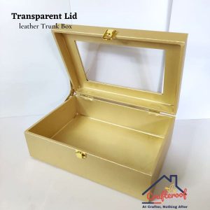 Transparent Lid Trunk Box – Golden