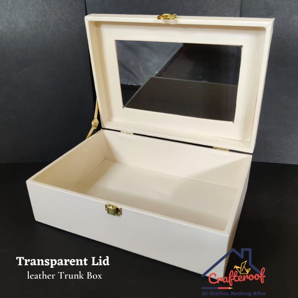 Transparent Lid Trunk Box - Rose Pink