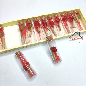 Rose Message Bottle With Message Roll – 12pcs/pack