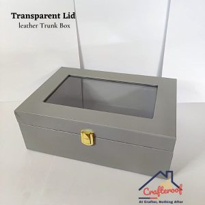 Transparent Lid Trunk Box – Grey