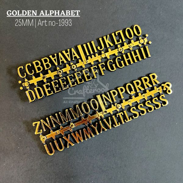 Golden Alphabet Sticker 10mm