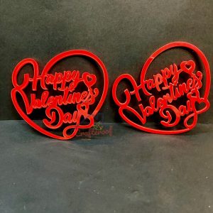 Happy Valentine’s Day Red Acrylic Cutout – 2 pcs/pack