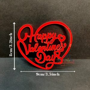 Happy Valentine’s Day Red Acrylic Cutout – 2 pcs/pack