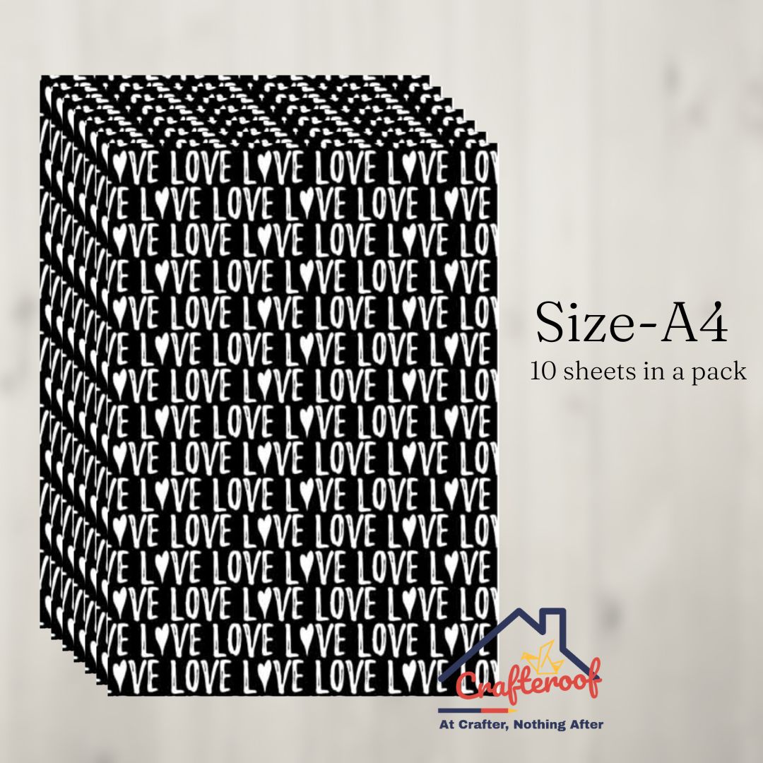 Black n White Love -A4 Designer Sheets