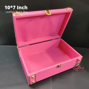 Dark Pink Leather Trunk Box – 10*7 inch