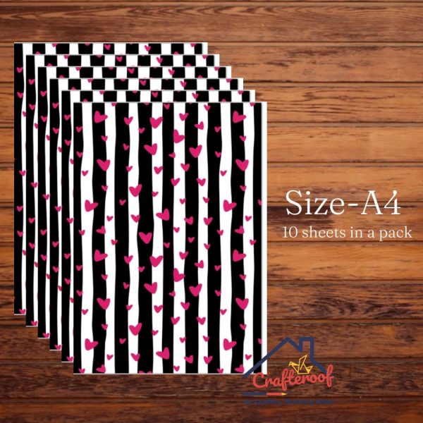 Heart Stripe #2 - A4 Designer Sheet