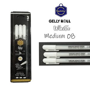 Keep Smiling White Highlight Gel Pen 0.8 mm (Set of 3)