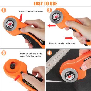 Rotary Cutter 45mm Round Cutting Tool with Safety Lock for Precise Cutting