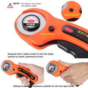 Rotary Cutter 45mm Round Cutting Tool with Safety Lock for Precise Cutting