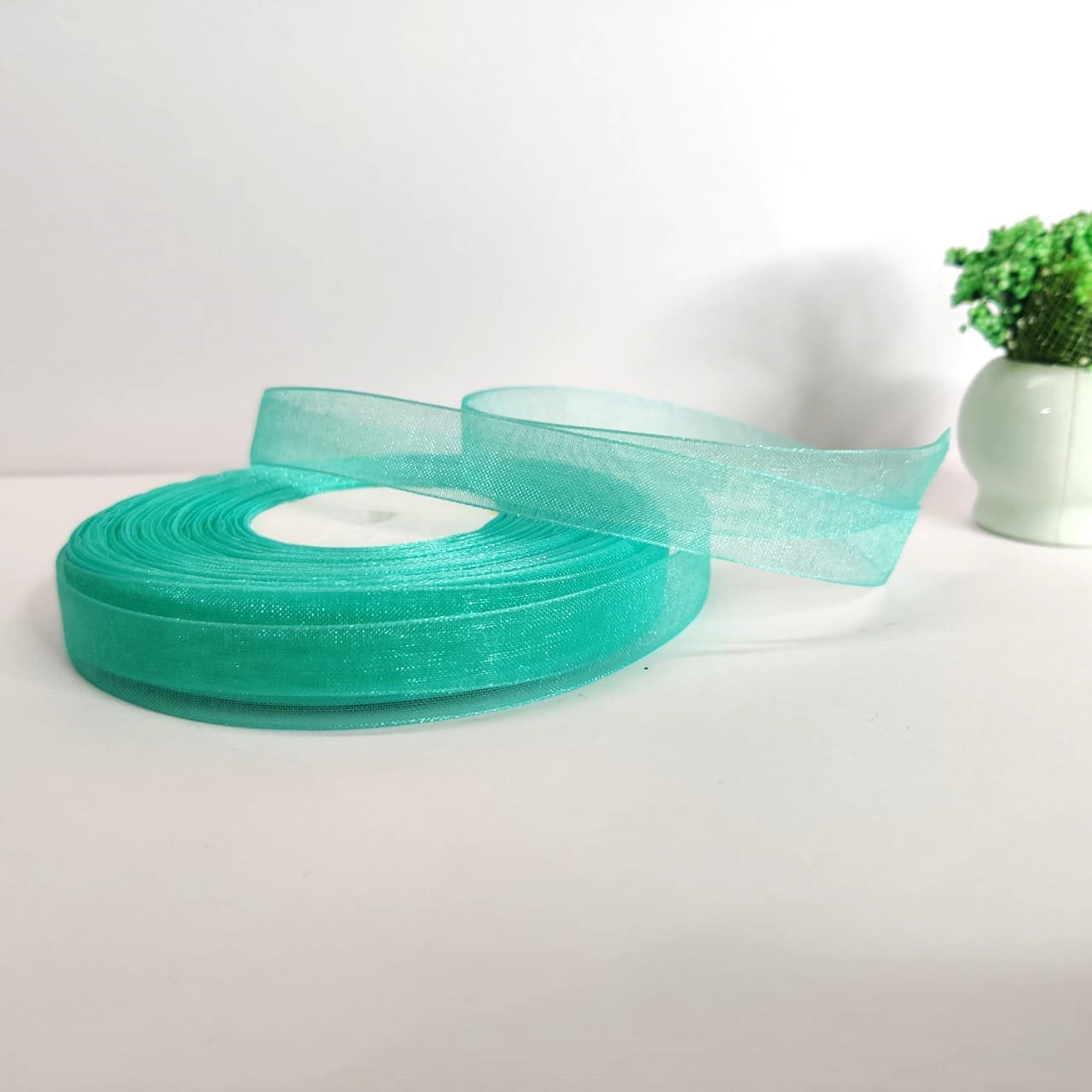 Turquoise Organza Ribbon - 12 inch