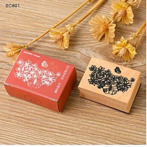 Floral Butterfly – Wooden Stamp