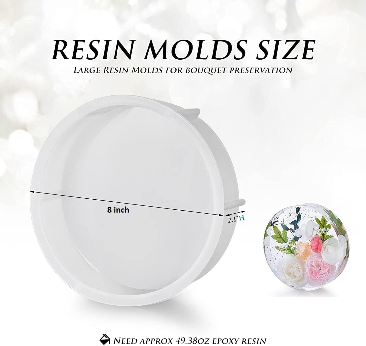 Circle Deep Height Resin Silicone Mould for Preserve Garland - Crafteroof