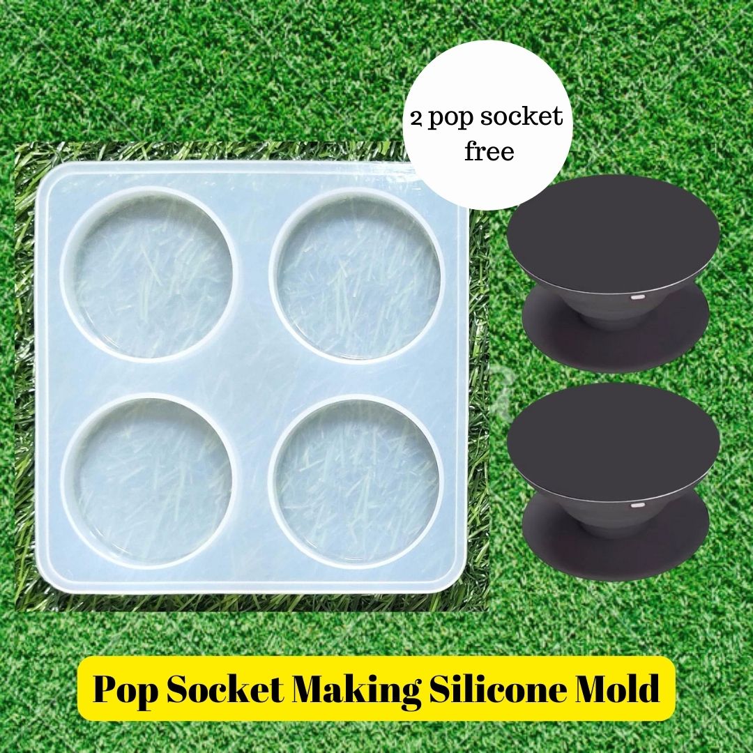 Rectangle Pop Socket Silicone mold with 2 pop socket free