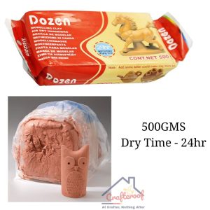 Dozen Air Dry Craft Clay Brown 500gm