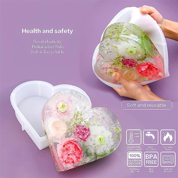 Heart Deep Height Resin Silicone Mould