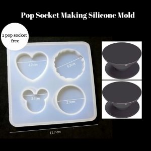 Mickey Pop Socket Silicone mold with 2 pop socket free