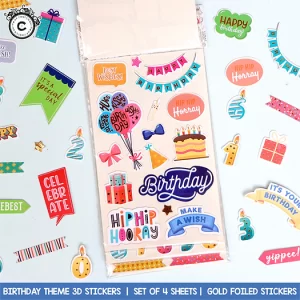 3D Stickers Birthday Theme