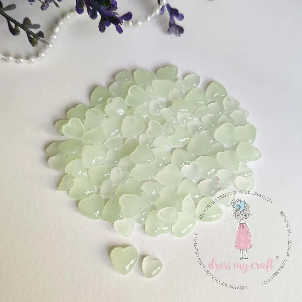Pastel Green Heart Droplets - Assorted