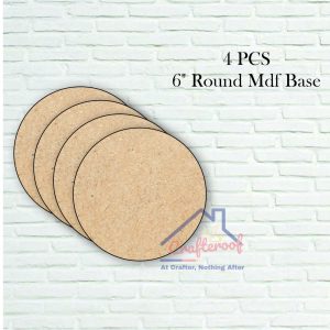 6 inch Round Mdf Coaster - 4pc/pack