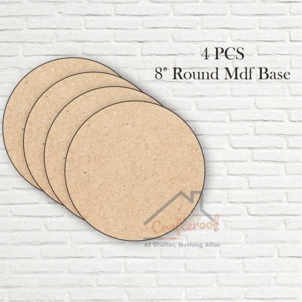 8 inch Round Mdf Coaster - 4pc/pack
