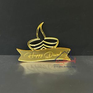Happy Diwali #3 Golden Acrylic Cutout – 10pcs/pack