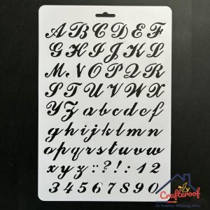 Cursive Alphabet and Numbers Stencil