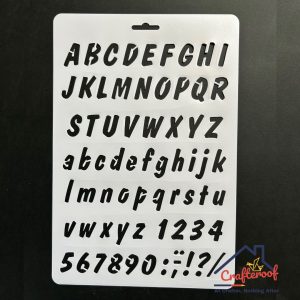Italic Alphabet & Numbers Stencil