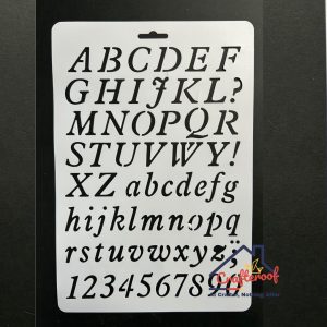 Uppercase & lowercase Alphabet and Numbers Stencil