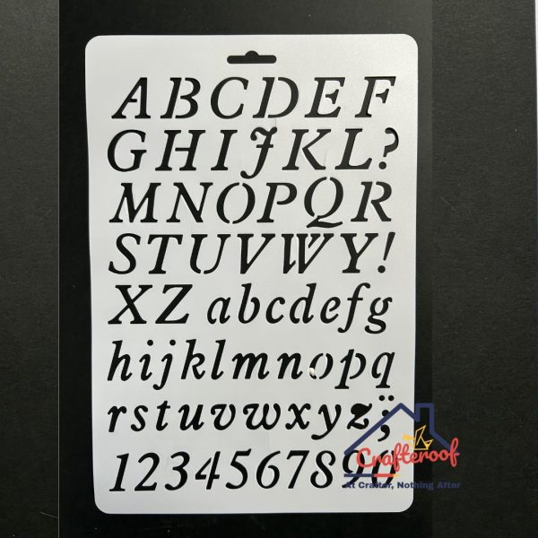 Uppercase & lowercase Alphabet and Numbers Stencil - Crafteroof