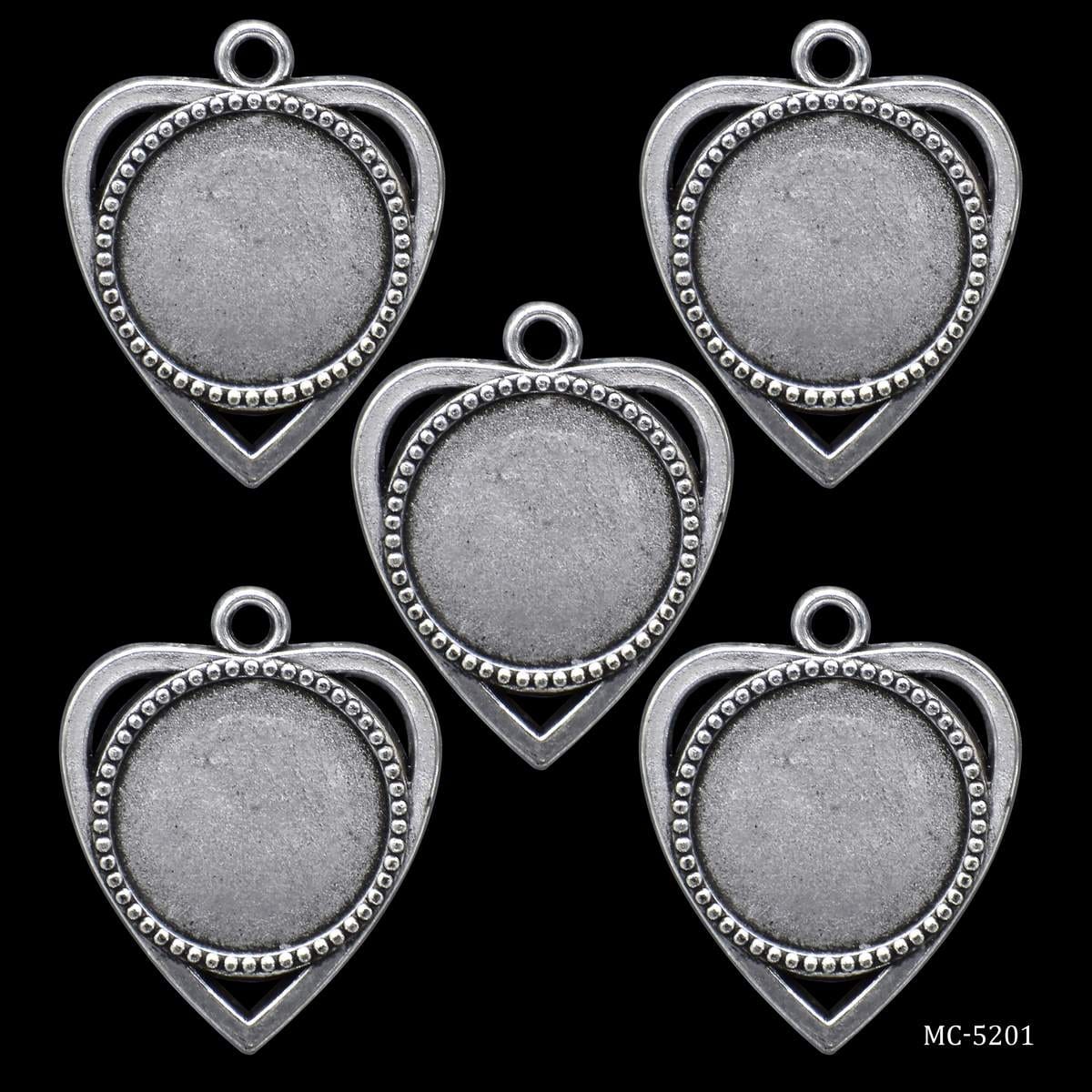 Heart Circle Silver Metal Frame