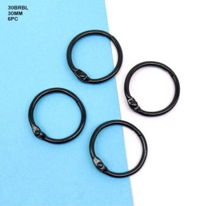Black Scrapbooking Ring 30mm – 6pc