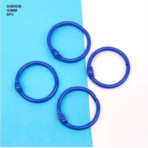 Blue Scrapbooking Ring 30mm - 6pc