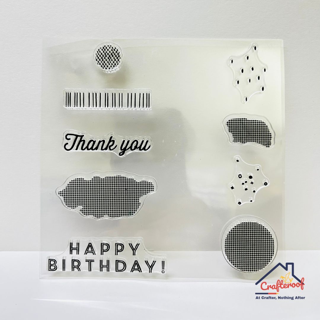 Mesh Happy Birthday - Clear Stamp