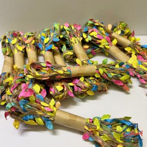 Multicolor Leaf Jute thread - 12pc/pack