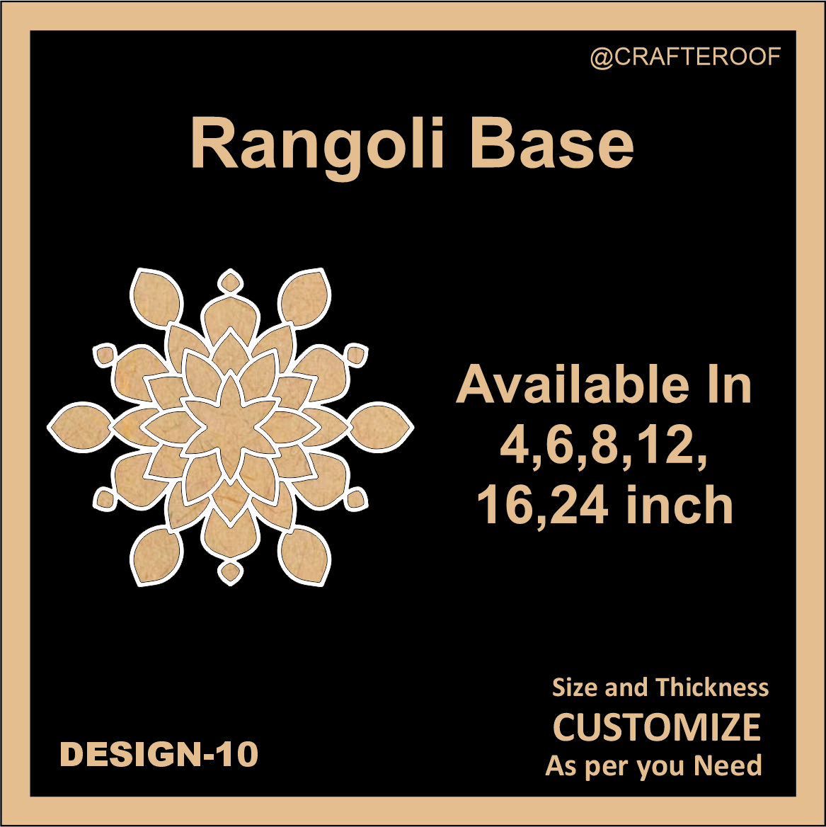 Reusable Rangoli base #10 - To fill color