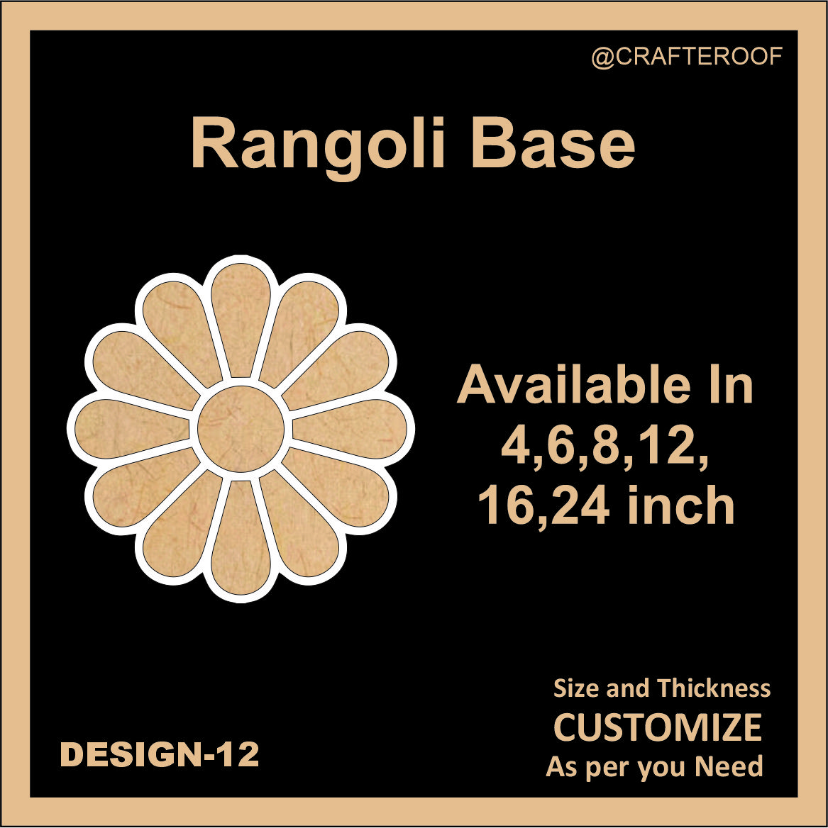 Reusable Rangoli base #12 - To fill color