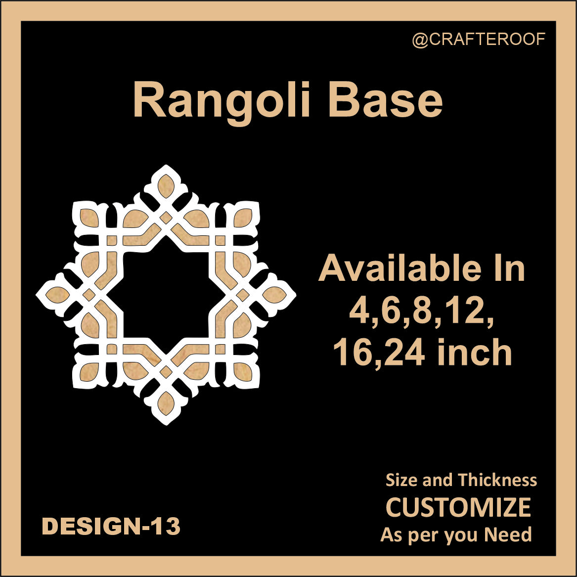 Reusable Rangoli base #13 - To fill color