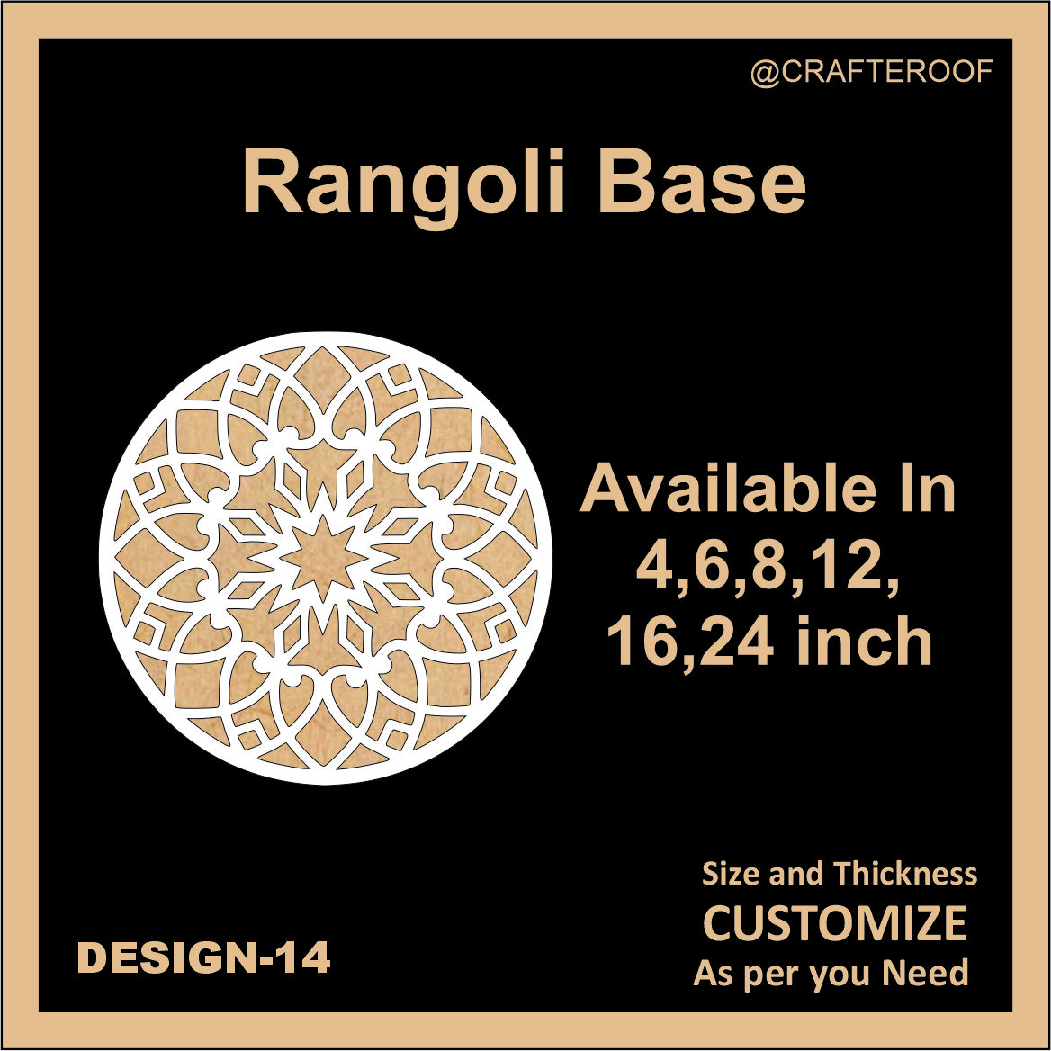 Reusable Rangoli base #14 - To fill color