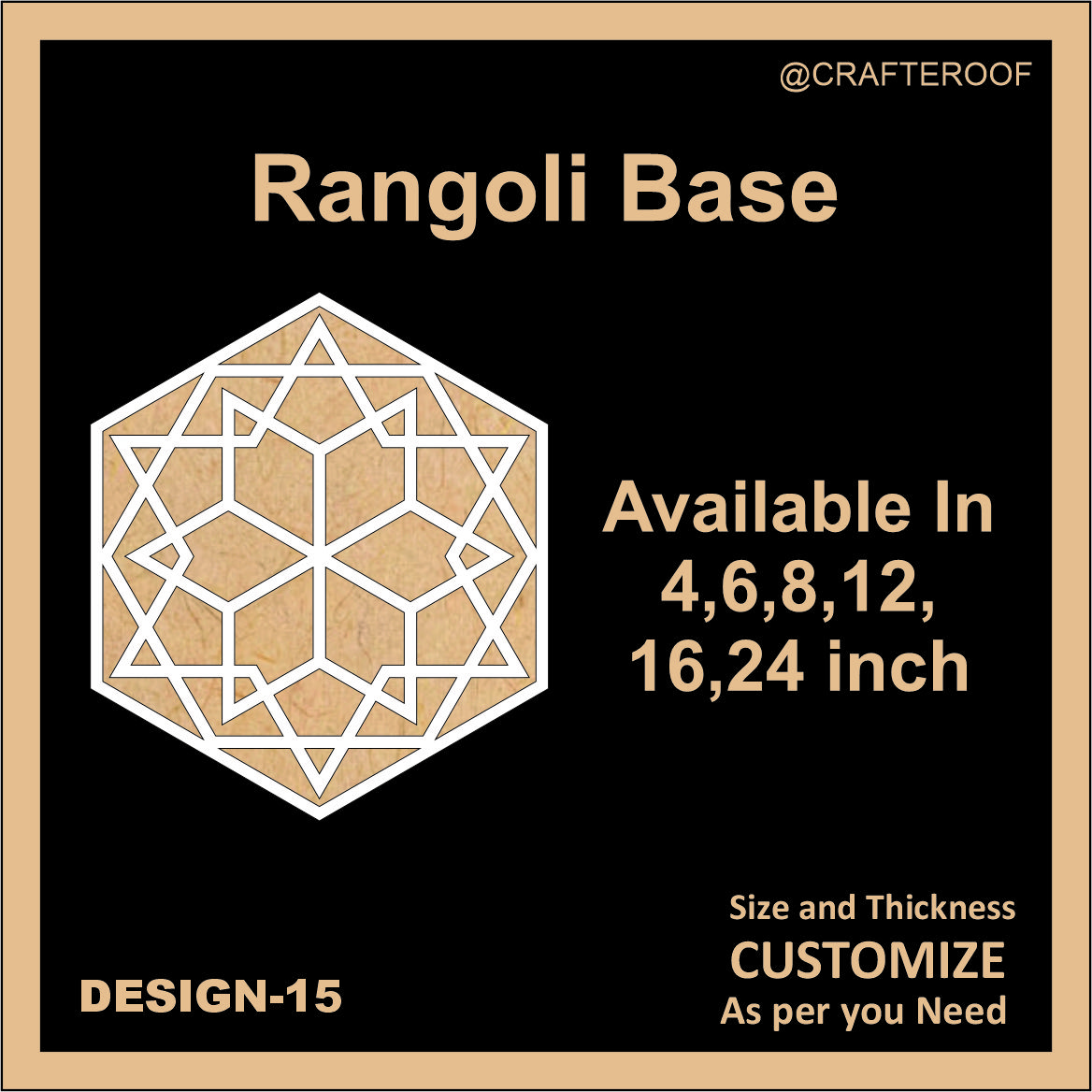 Reusable Rangoli base #15 - To fill color