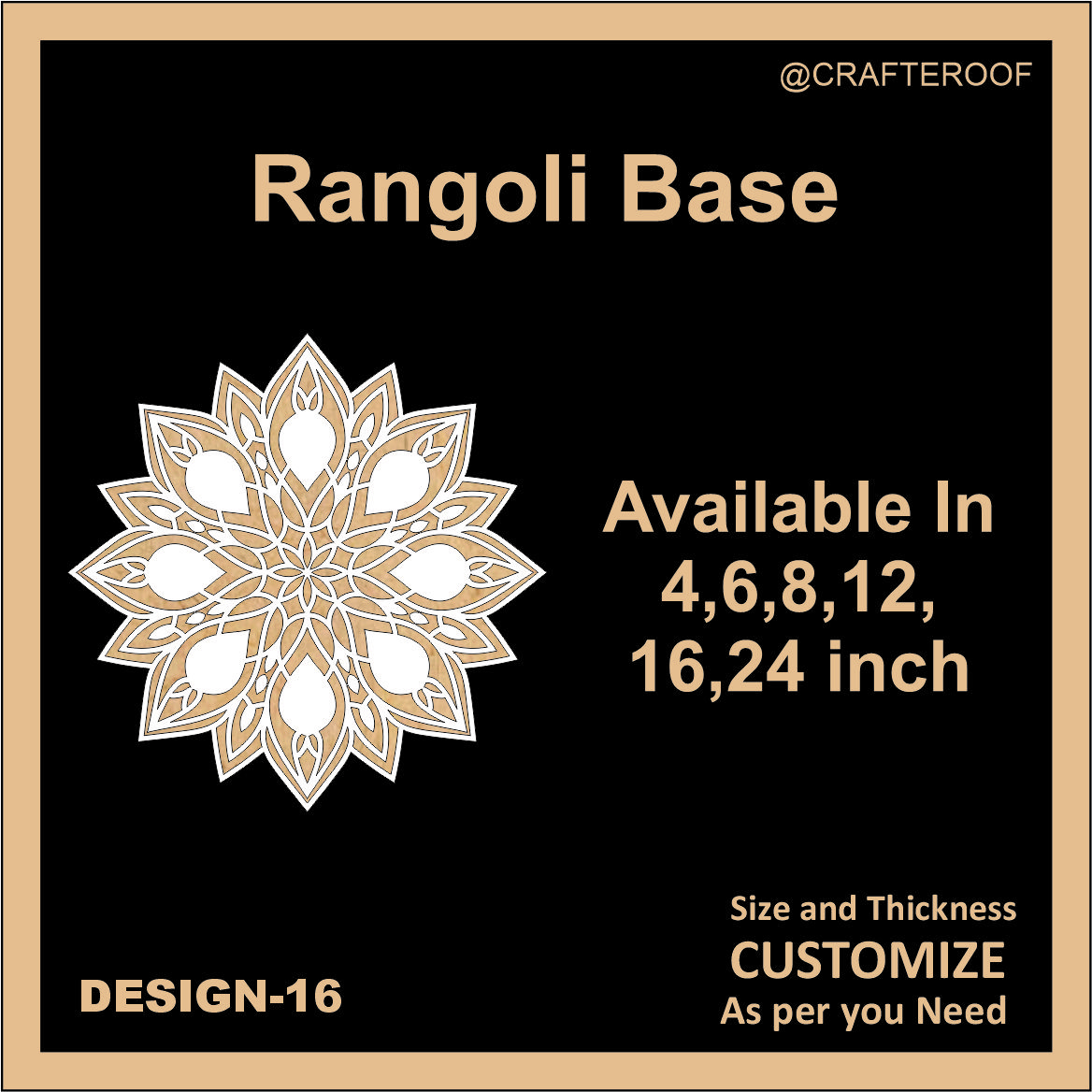 Reusable Rangoli base #16 - To fill color