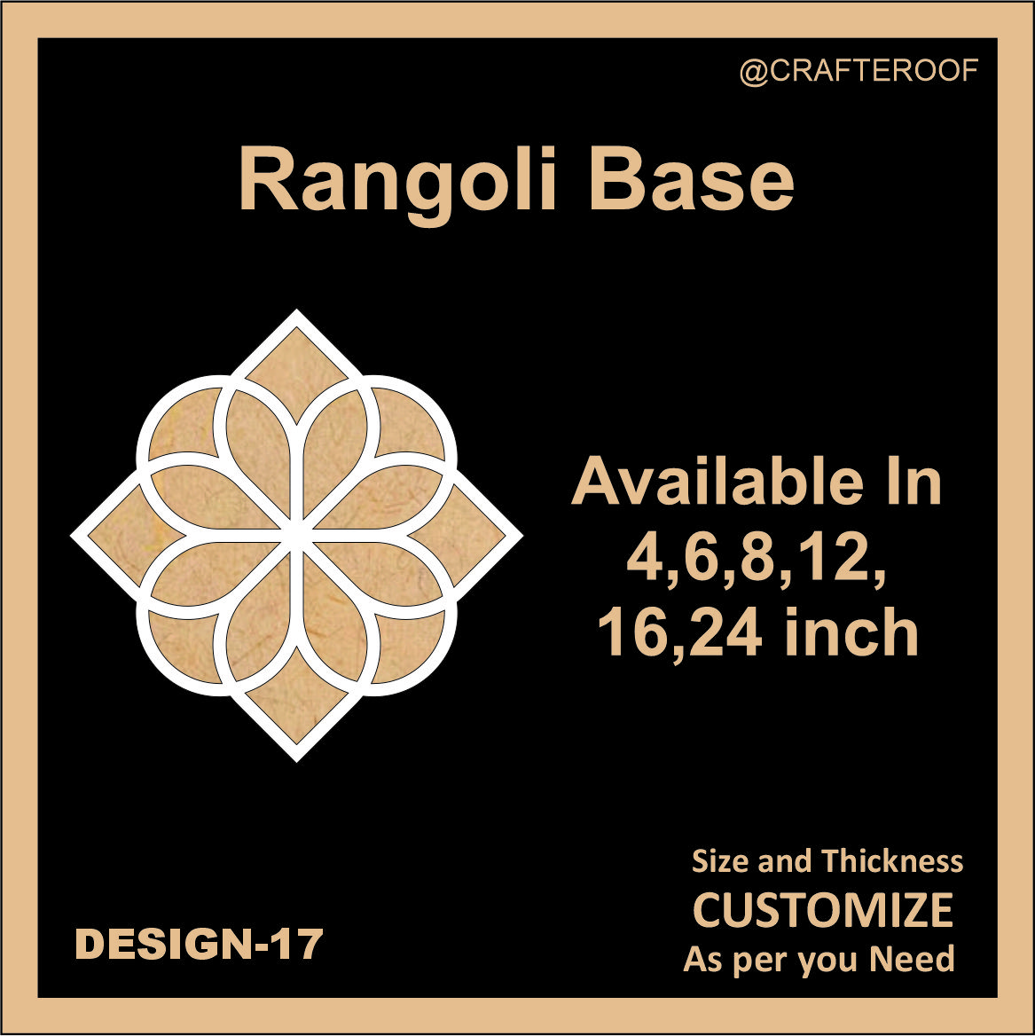 Reusable Rangoli base #17 - To fill color