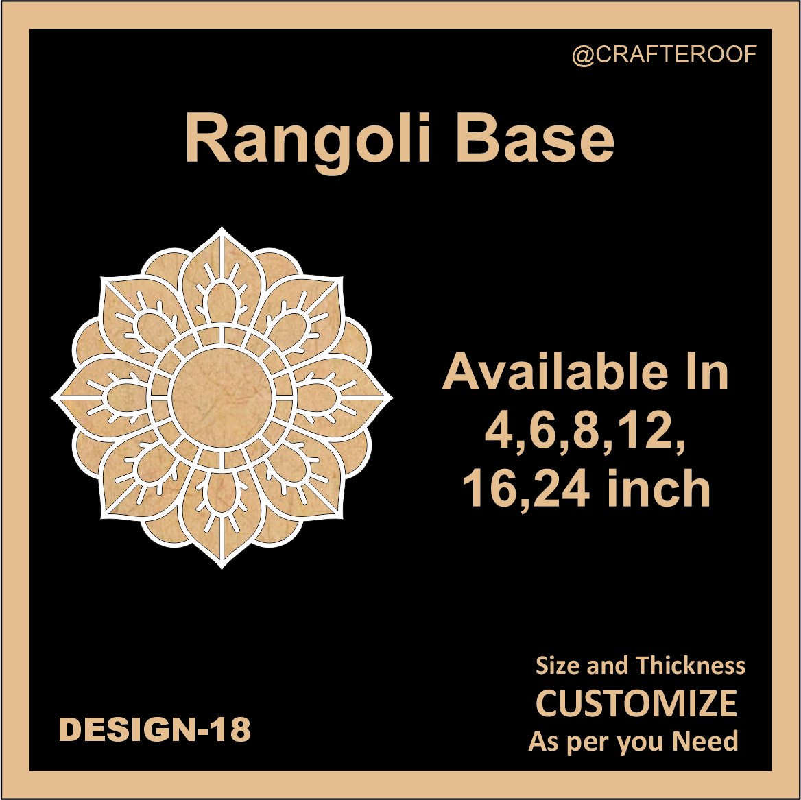 Reusable Rangoli base #18 - To fill color