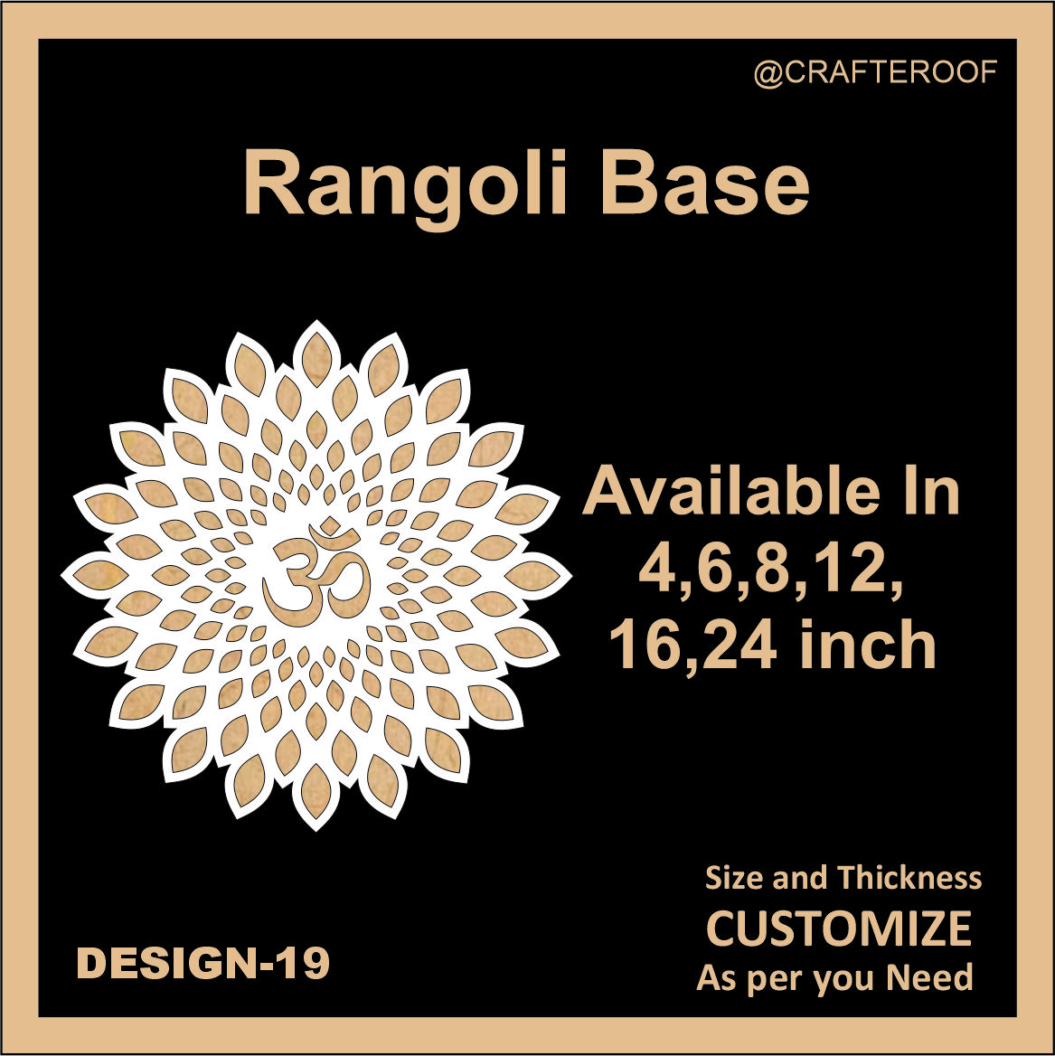 Reusable Rangoli base #19 - To fill color