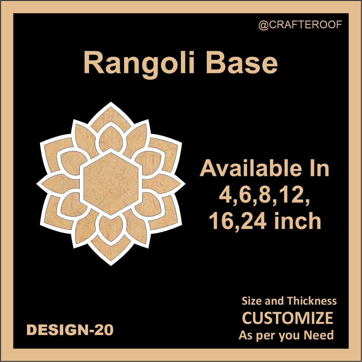 Reusable Rangoli base #20 - To fill color