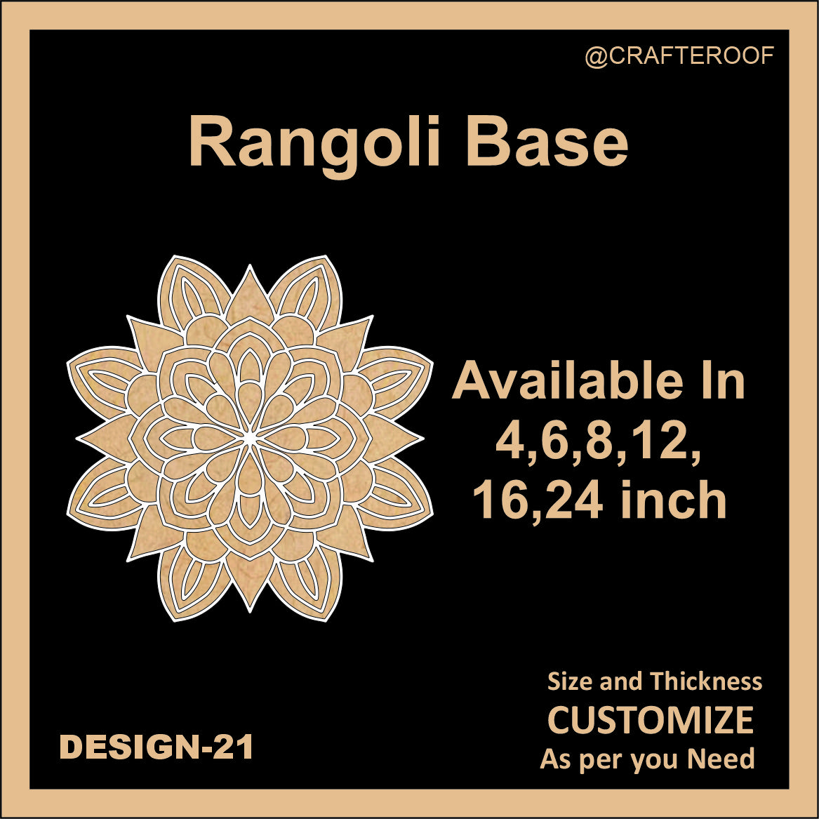 Reusable Rangoli base #21 - To fill color