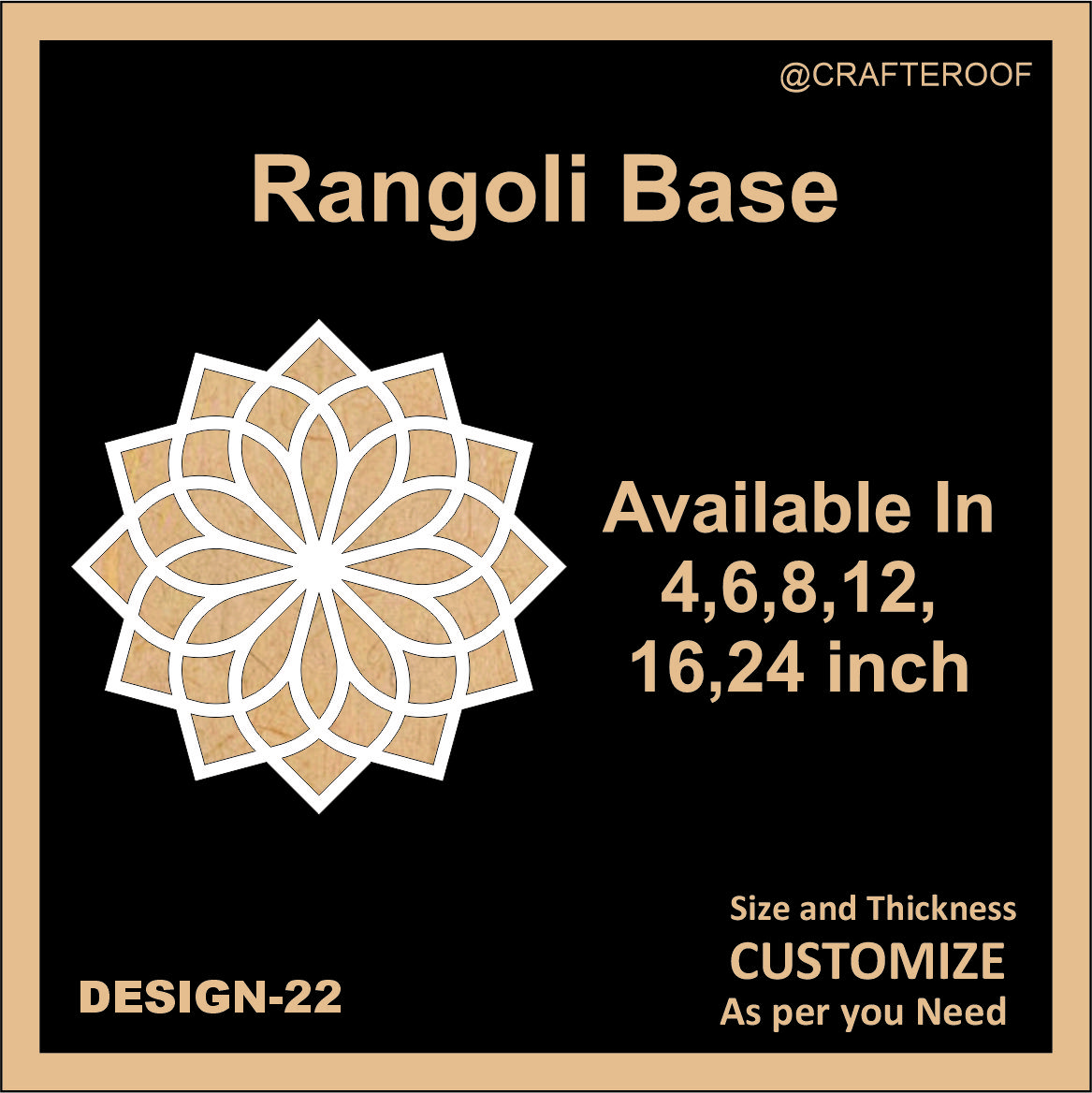 Reusable Rangoli base #22 - To fill color